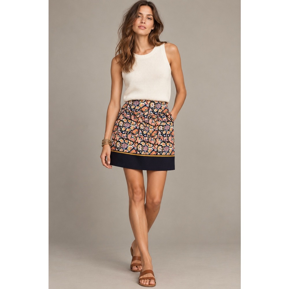 Dalia Collection Skirt 6 Multicolor Modern Fit Boho Tribal Print Mini Career